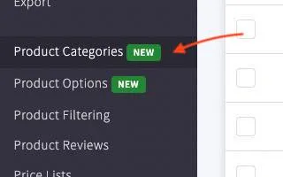product categories tab