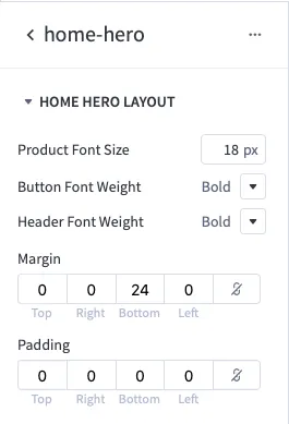 home hero layout section