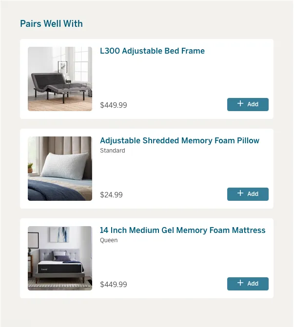 Product addon widget