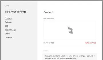 Post Settings window
